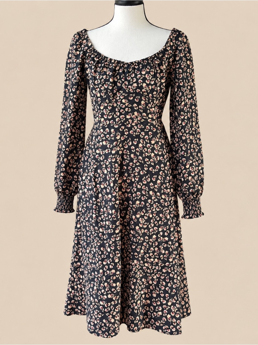Boho CottageCore MIDI Dress Ruffle S NWT